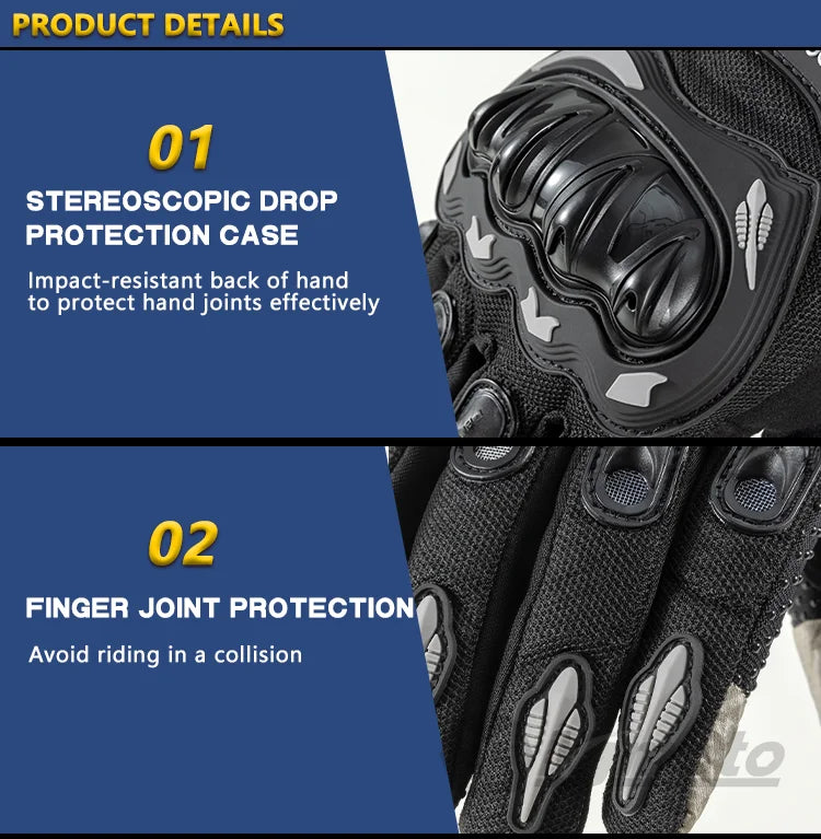 Full Finger Motorcycle Gloves – Touch Screen, Non-Slip & Breathable