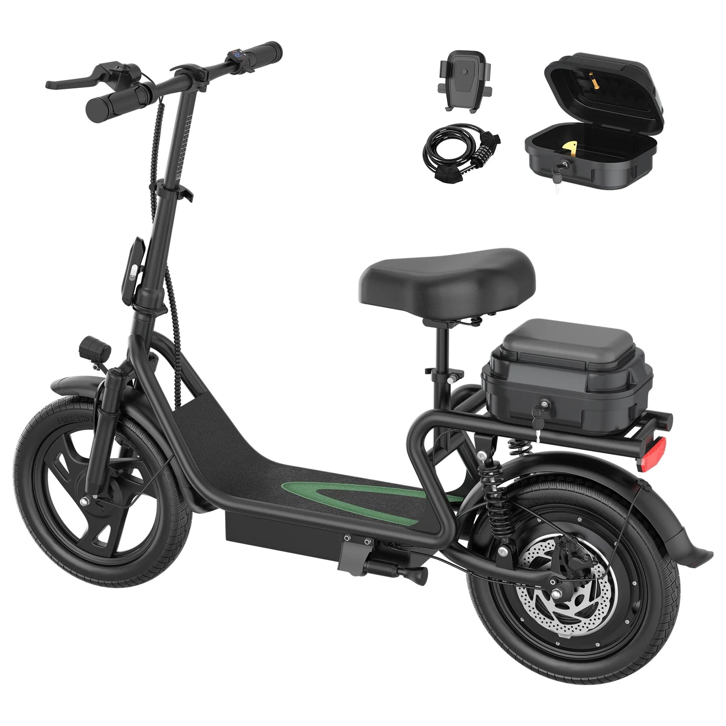 Folding Electric Scooter 500W — 48V 10.4AH Commuter Scooter with Seat & 27-Mile Range