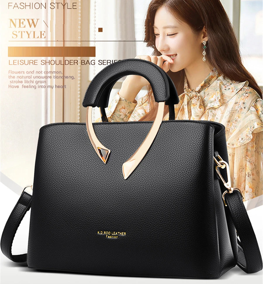 Women's Crossbody Bag – Lychee Pattern PU Leather Handbag