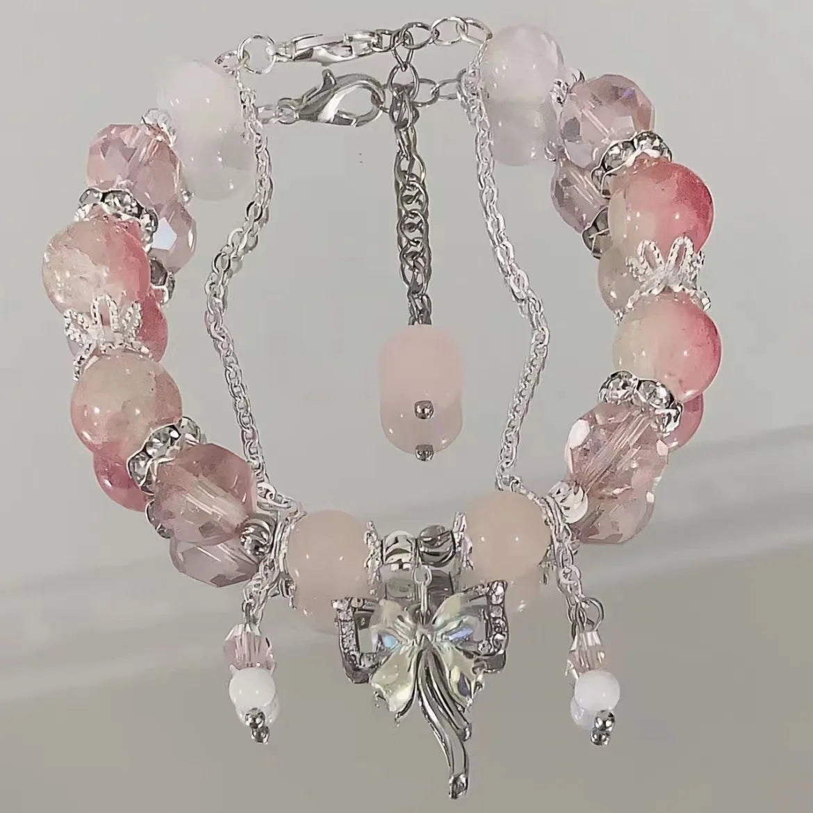 Crystal Beads Charm Bracelet – Korean Style Jewelry Gift for Women & Girls