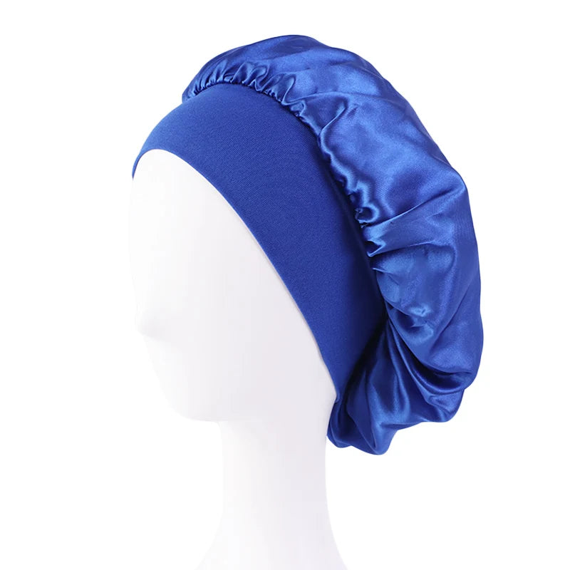 Satin Sleep Bonnet — Wide Brim Hair Care Cap for Women & Men (One Size)