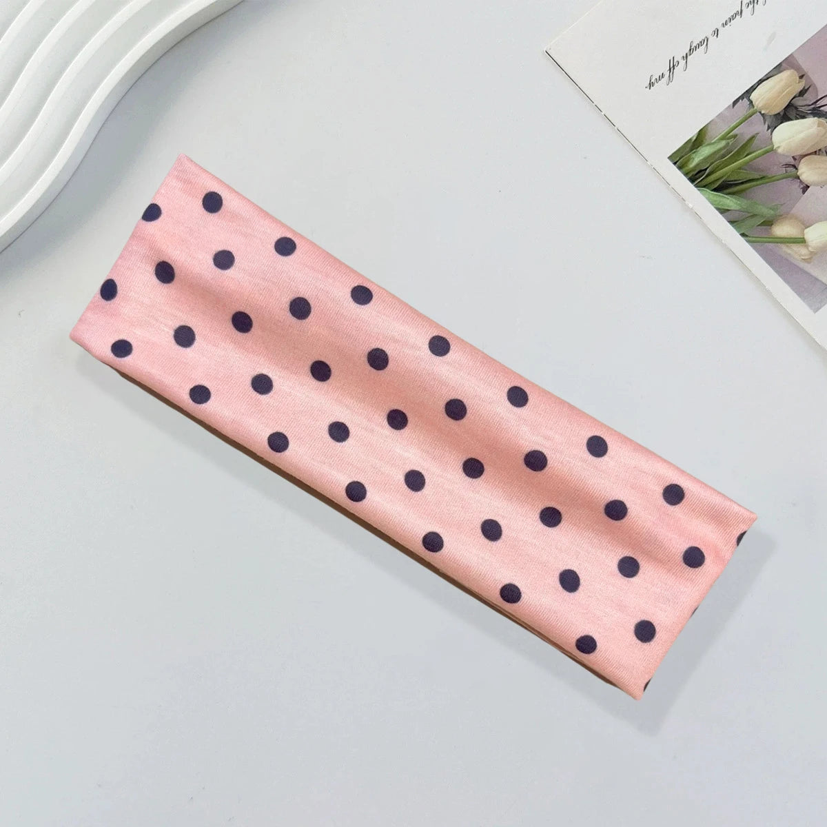 Y2K Retro Boho Wide Headbands – Stretch Dot Hair Accessories for Women | Yoga & Daily Wear