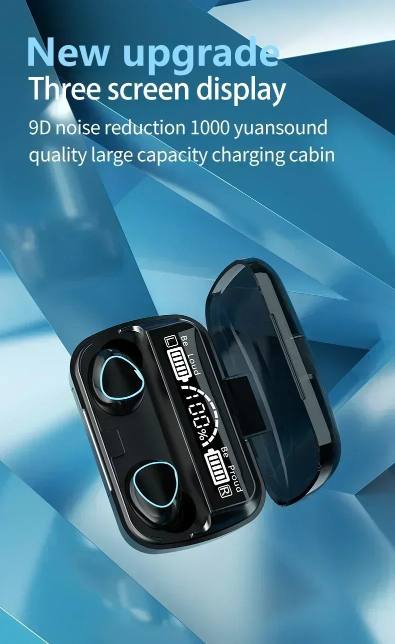 M10 Wireless Bluetooth Earbuds – Waterproof TWS Sport Headset with Noise Cancellation