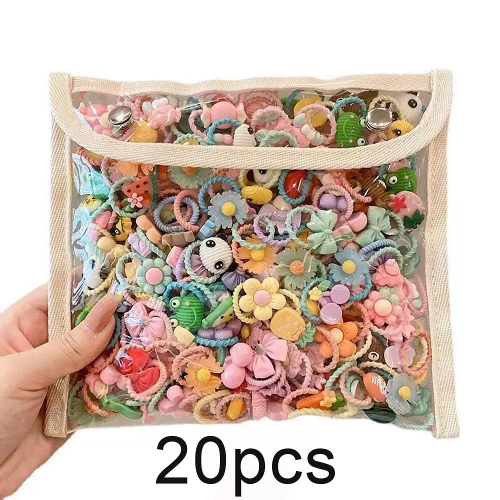 Cartoon Hair Ties for Girls – Cute Animal & Fruit Elastic Hair Bands