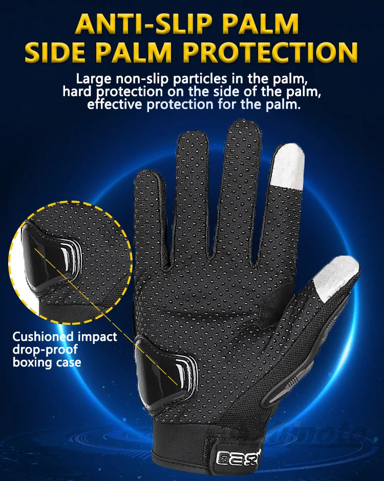 Full Finger Motorcycle Gloves – Touch Screen, Non-Slip & Breathable