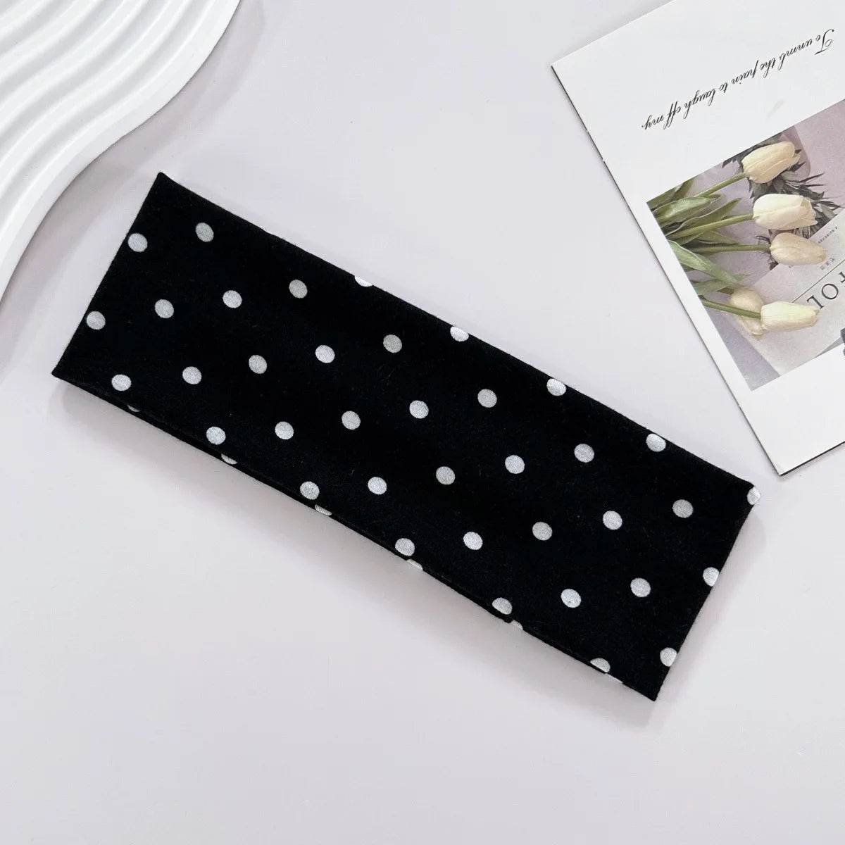 Y2K Retro Boho Wide Headbands – Stretch Dot Hair Accessories for Women | Yoga & Daily Wear