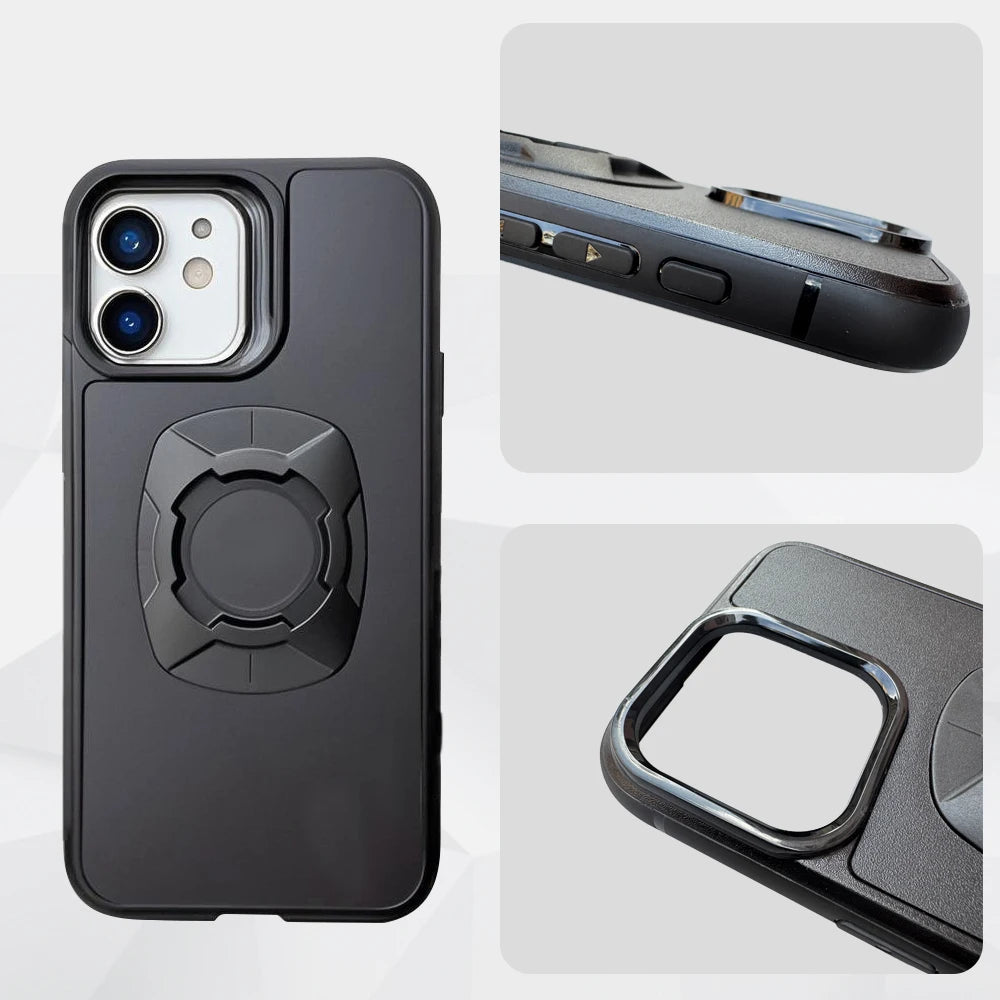 Twist Lock Phone Case Holder – Motorcycle & Bicycle Mount for iPhone 12–17 Pro Max