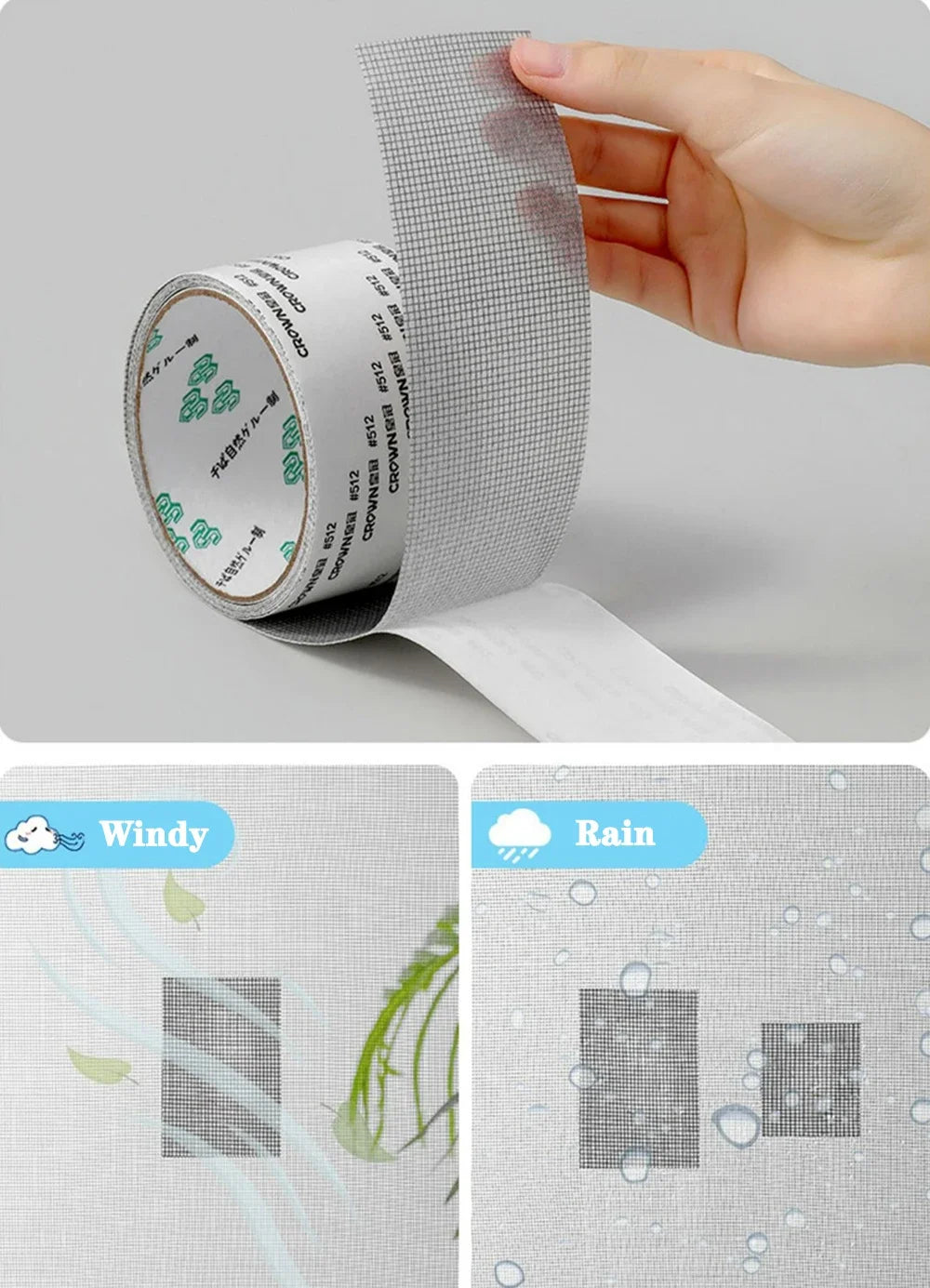 Window Mosquito Net Screen – Self-Adhesive Waterproof Mesh Repair Tape