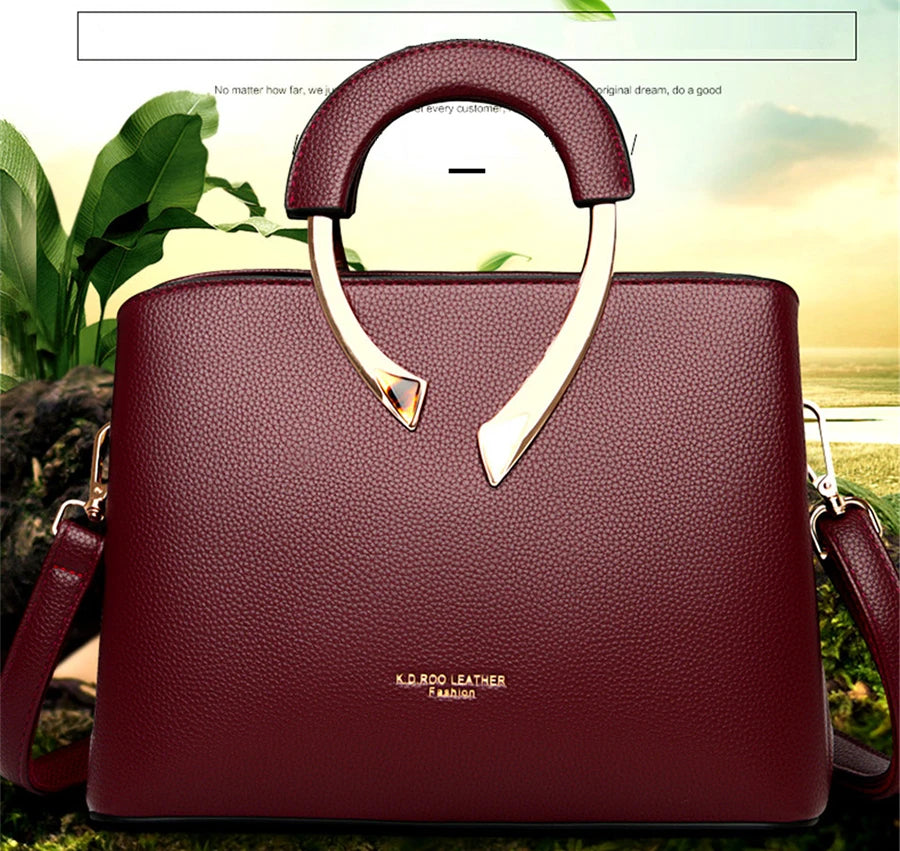 Women's Crossbody Bag – Lychee Pattern PU Leather Handbag