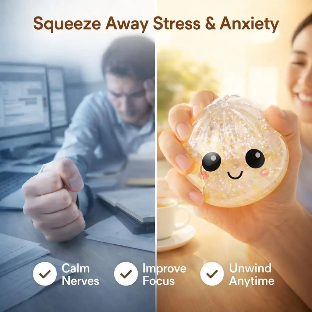Large Dumpling Stress Ball – Colorful Squishy Sensory Toy for Anxiety Relief