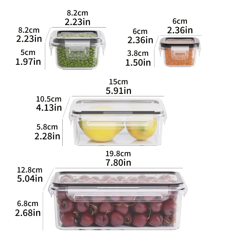 8-Piece Airtight Food Storage Containers Set – BPA-Free, Microwave & Freezer Safe