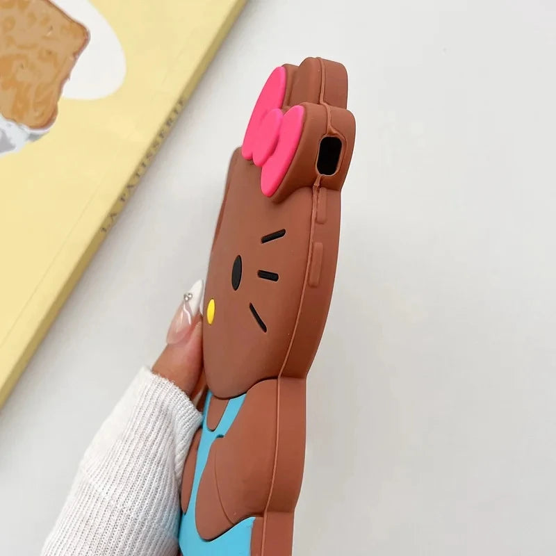 Sanrio Hello Kitty 3D Bow Phone Case – Cute Y2K Silicone Cover for iPhone 11–17 Pro Max