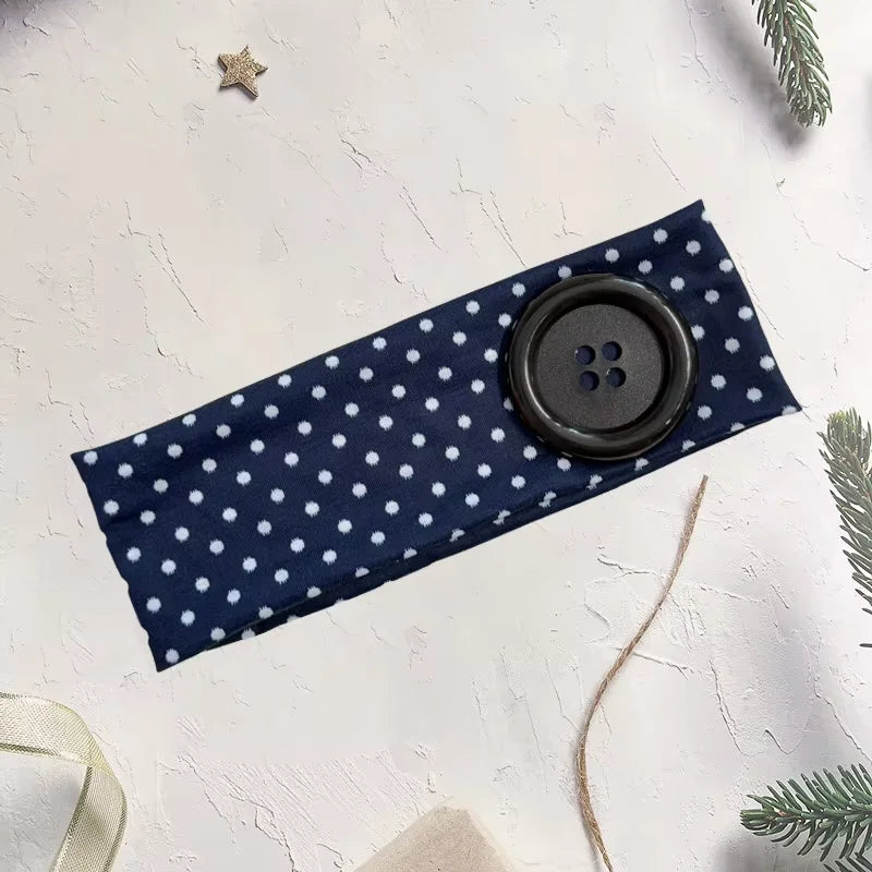 Y2K Retro Boho Wide Headbands – Stretch Dot Hair Accessories for Women | Yoga & Daily Wear
