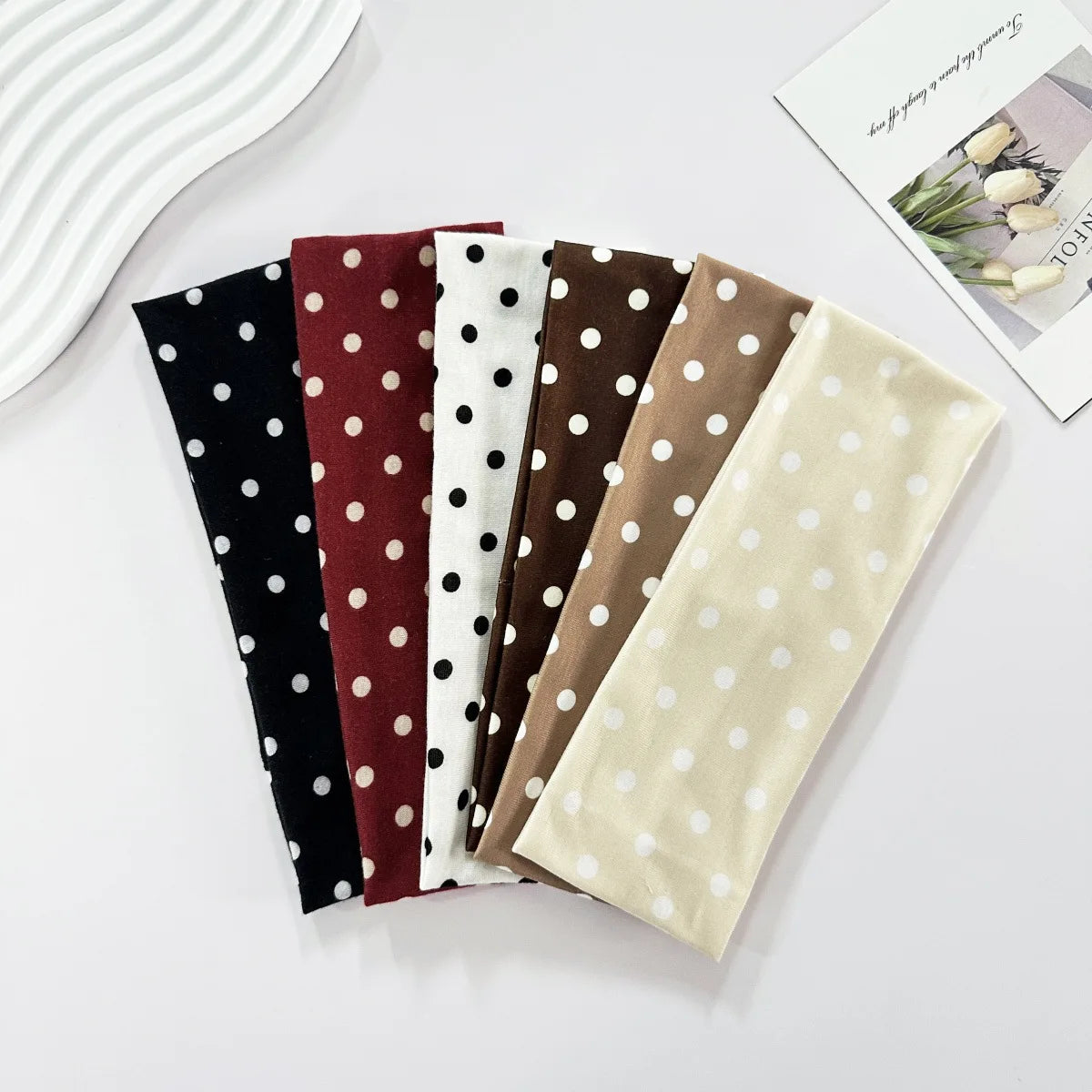 Y2K Retro Boho Wide Headbands – Stretch Dot Hair Accessories for Women | Yoga & Daily Wear