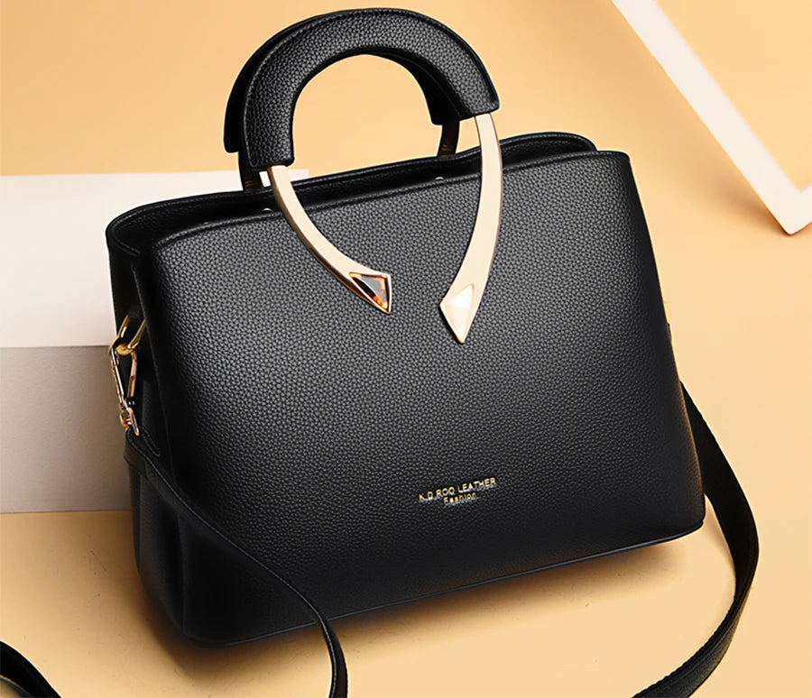 Women's Crossbody Bag – Lychee Pattern PU Leather Handbag