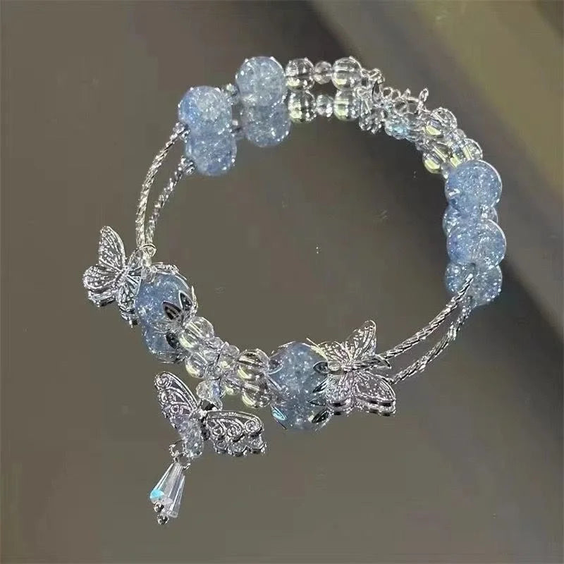 Crystal Beads Charm Bracelet – Korean Style Jewelry Gift for Women & Girls