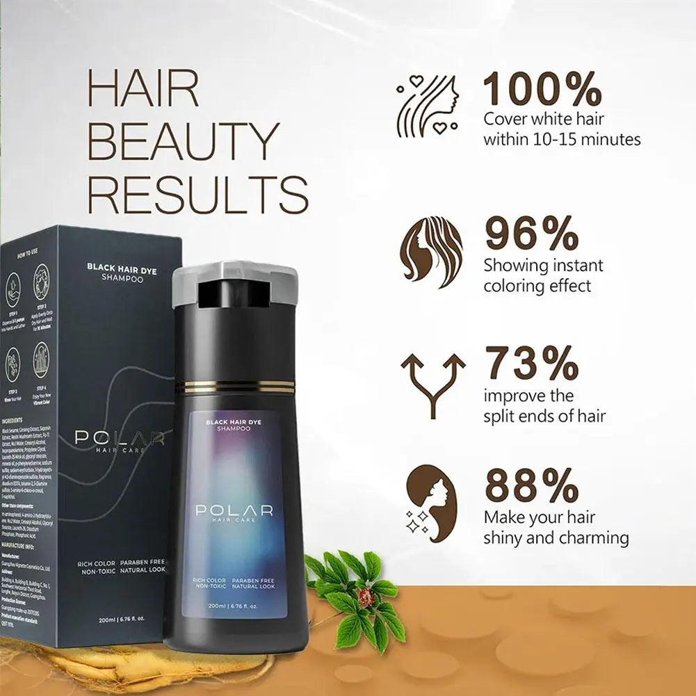 Natural Hair Dye Shampoo for Gray Hair – Black, Brown & Purple 200ml