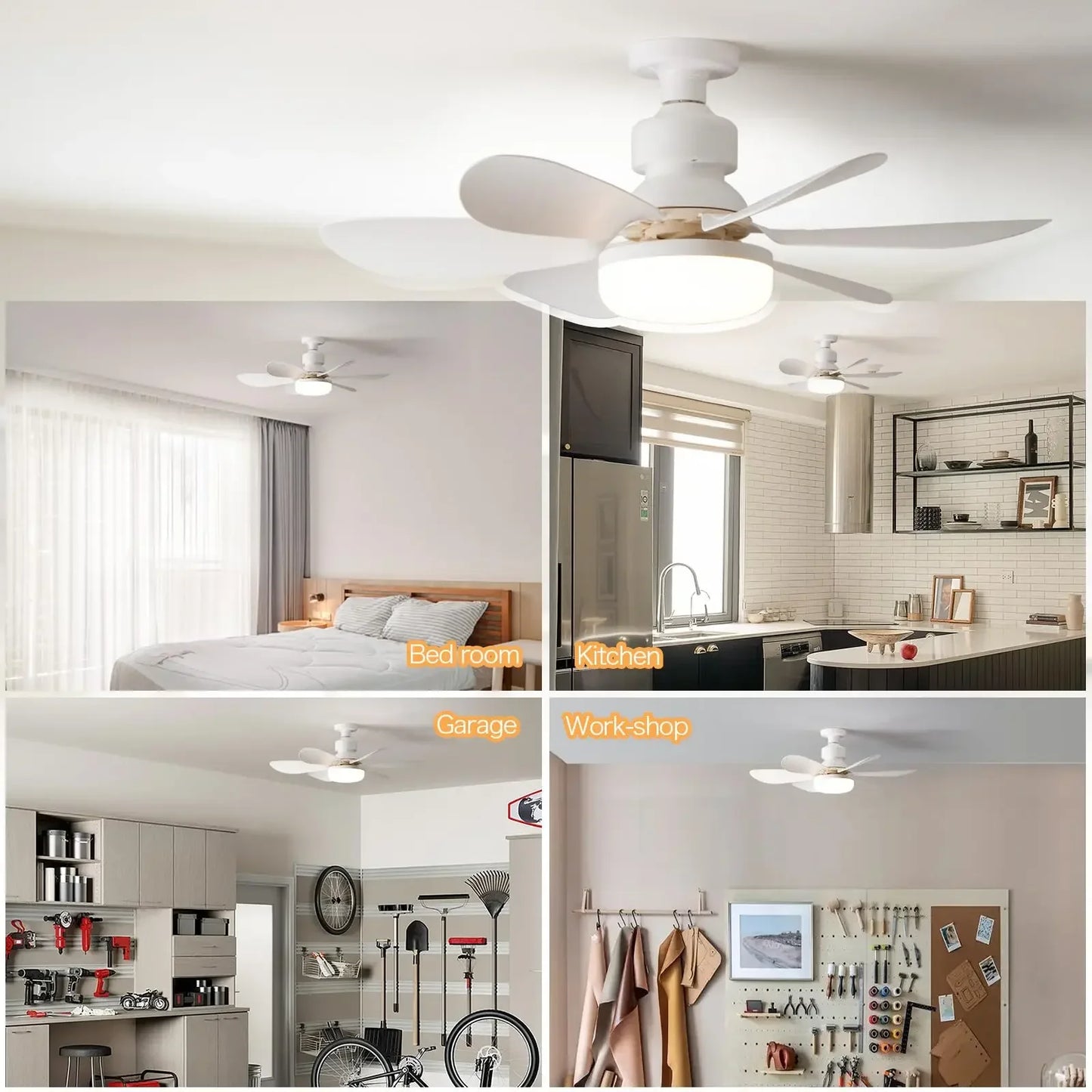 LED Ceiling Fan Light – 40W E27 Dimmable with Remote Control | Modern Style