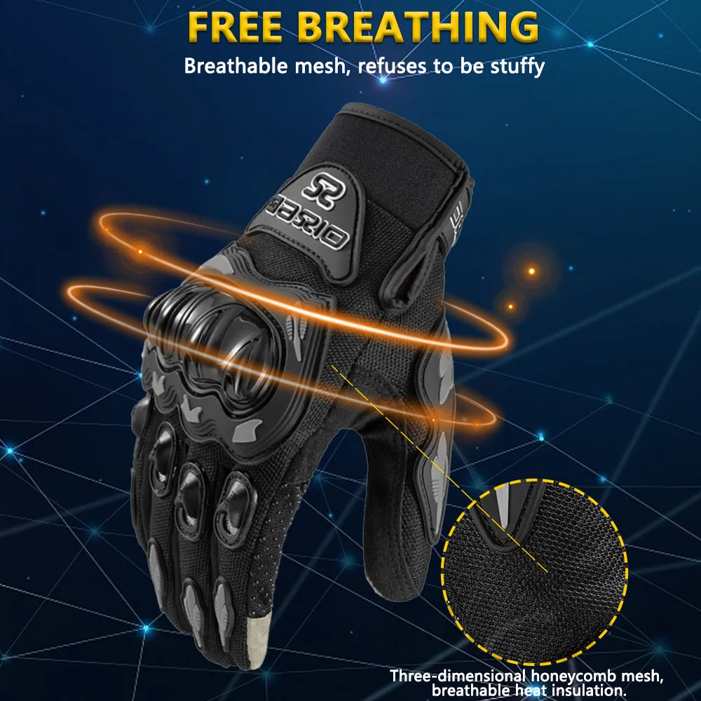 Full Finger Motorcycle Gloves – Touch Screen, Non-Slip & Breathable