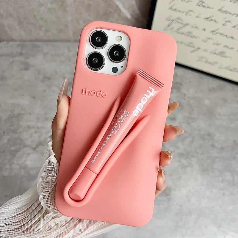 Lemontini Lip Gloss Phone Case | Silicone Cover for iPhone 11–17 Series