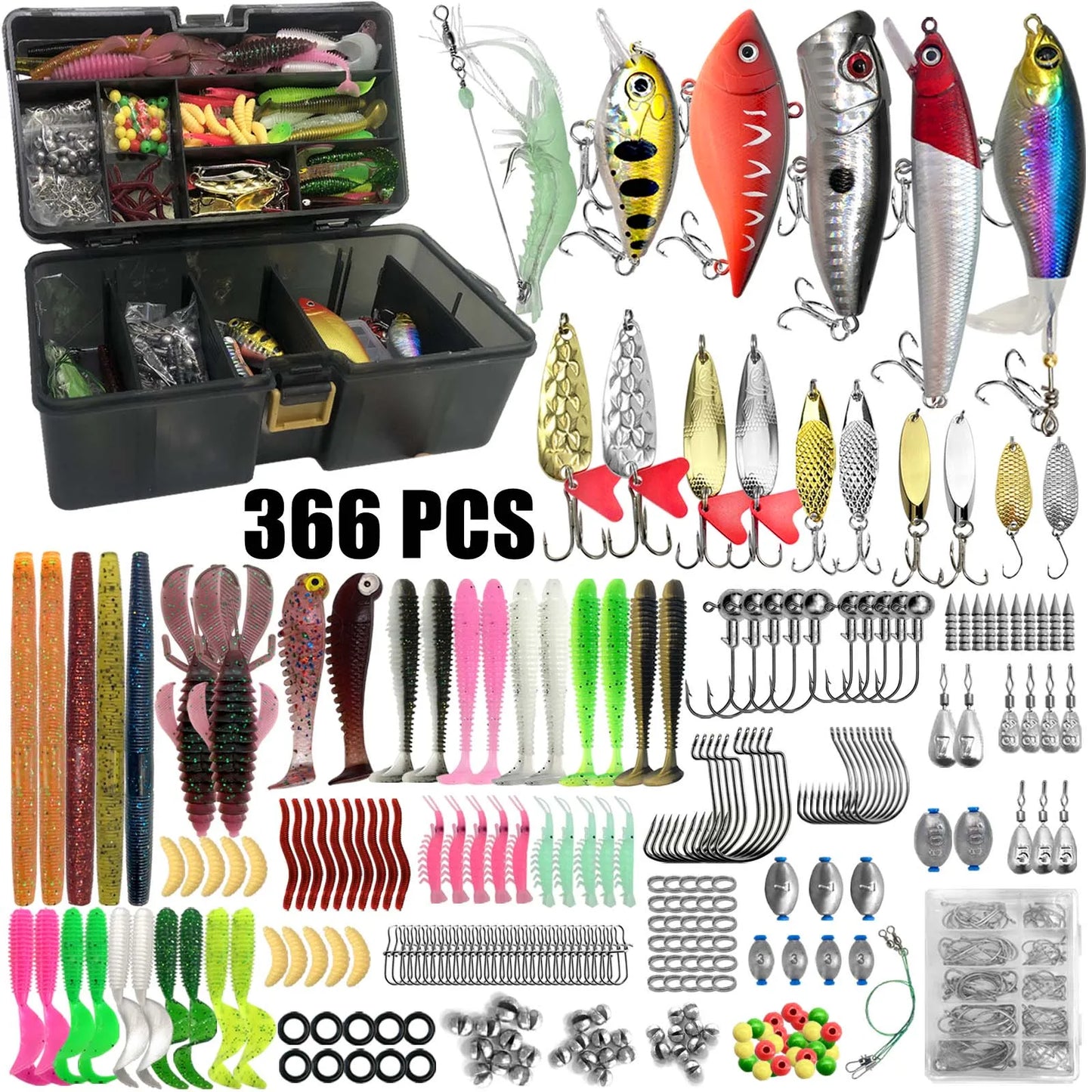 Fishing Lure Kit – Multi-Lure Tackle Box Set for Bass, Trout & Pike