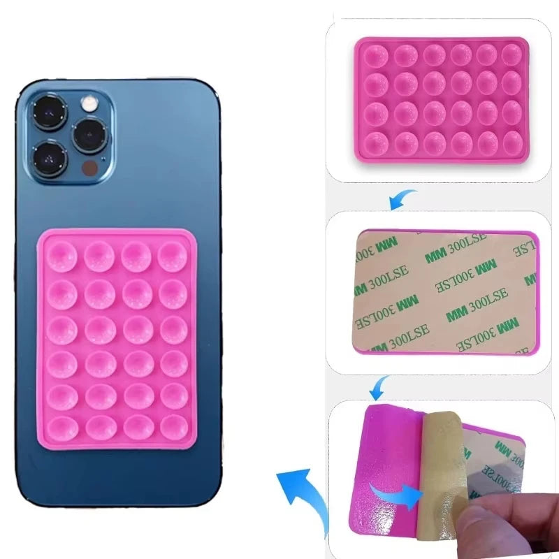 Silicone Suction Cup Phone Case — Anti-Slip Mount Holder (4 Colors)