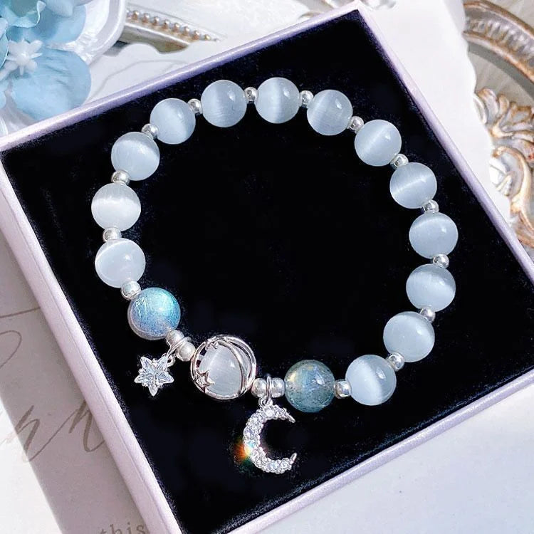 Crystal Beads Charm Bracelet – Korean Style Jewelry Gift for Women & Girls