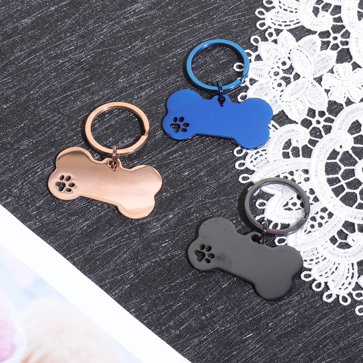 Personalized Dog & Cat ID Tags | Bone Shape | Laser Engraved Custom Name & Address