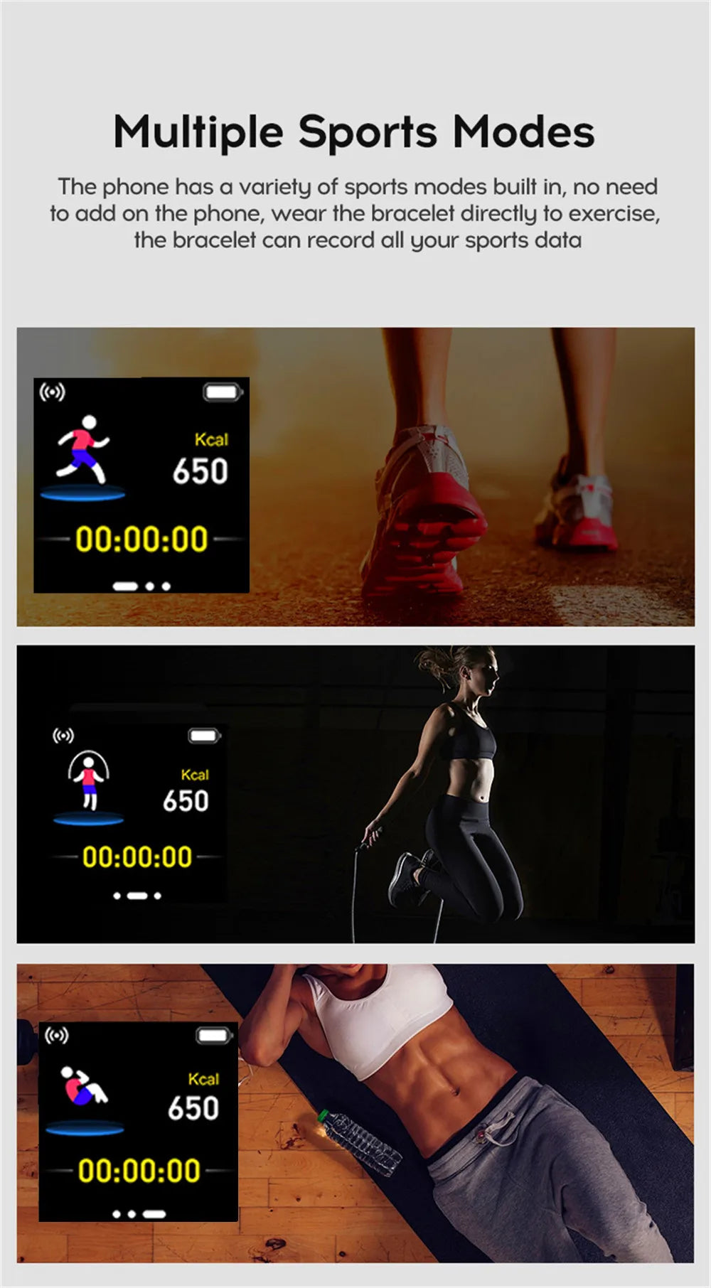 Smart Fitness Watch – Y68 & 116Plus | Heart Rate, Sleep & Message Tracker