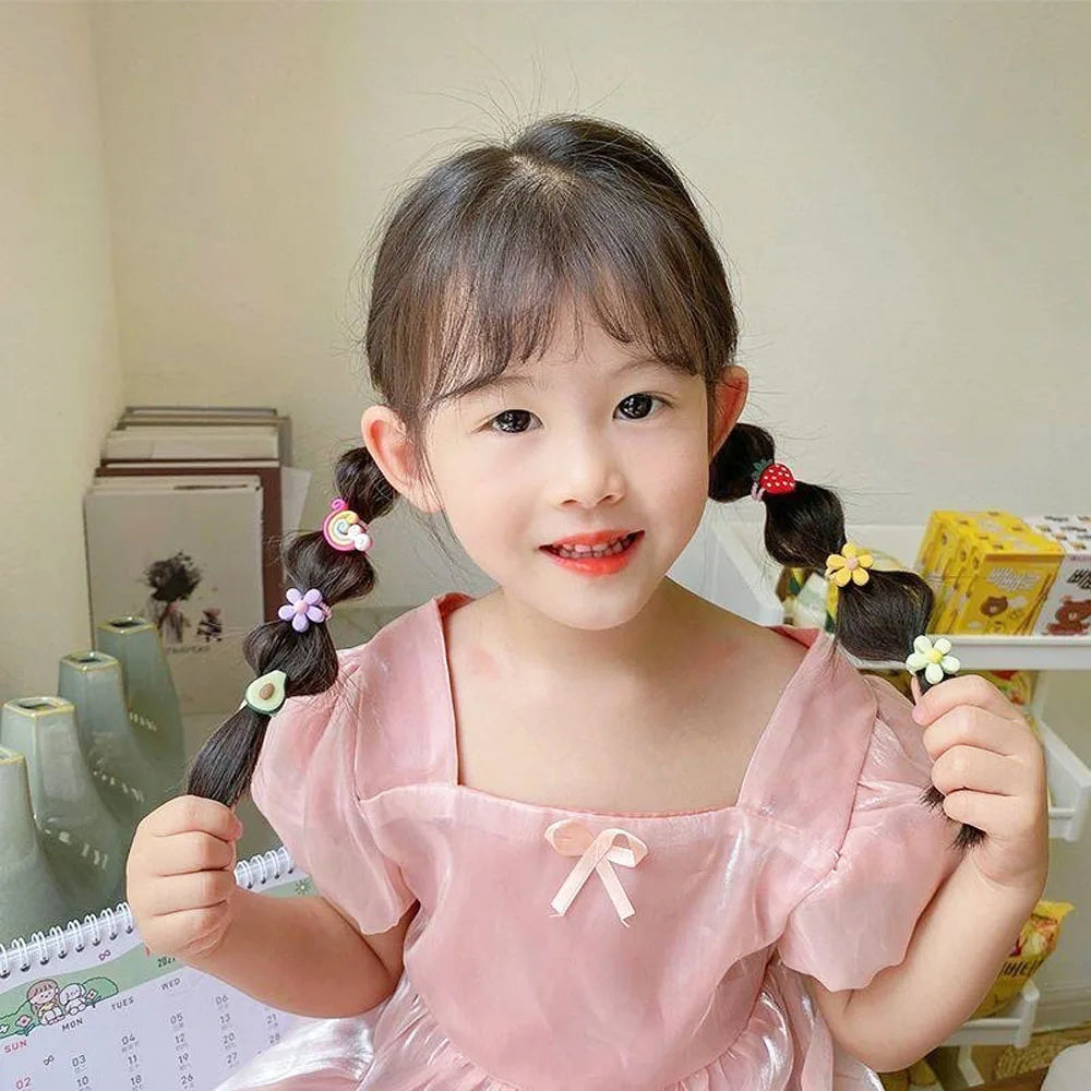 Cartoon Hair Ties for Girls – Cute Animal & Fruit Elastic Hair Bands