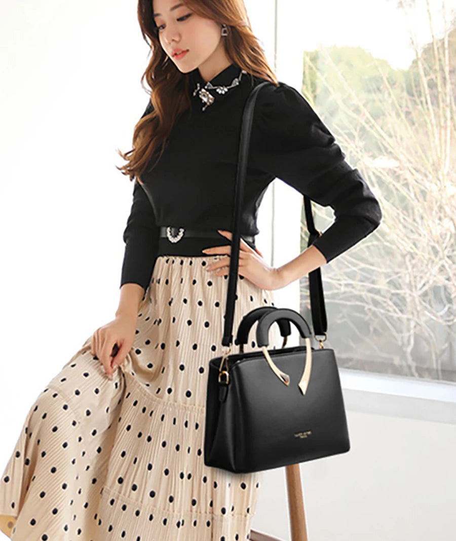 Women's Crossbody Bag – Lychee Pattern PU Leather Handbag