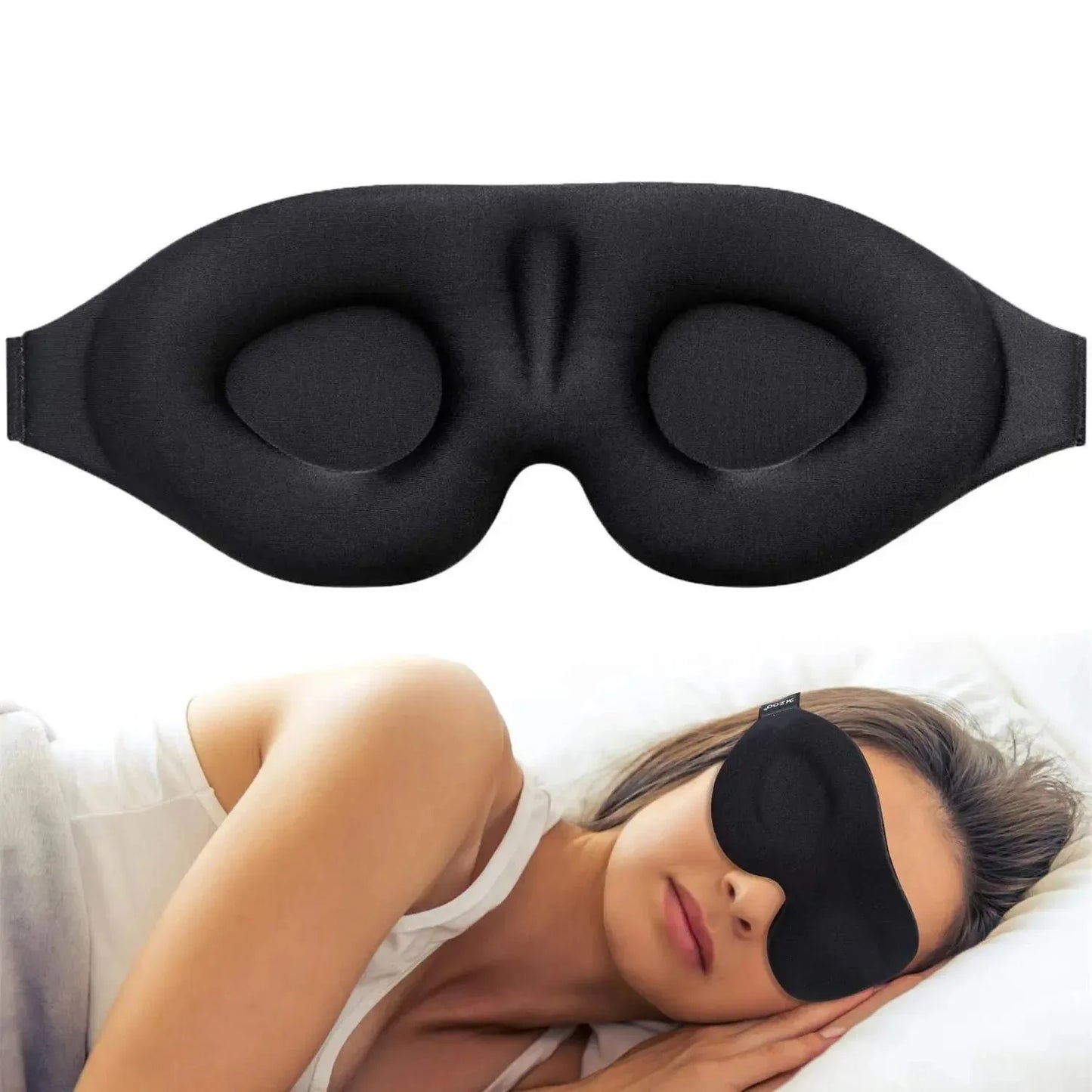 3D Sleep Mask – Contoured Cup Blindfold | Block Out Light for Women & Men