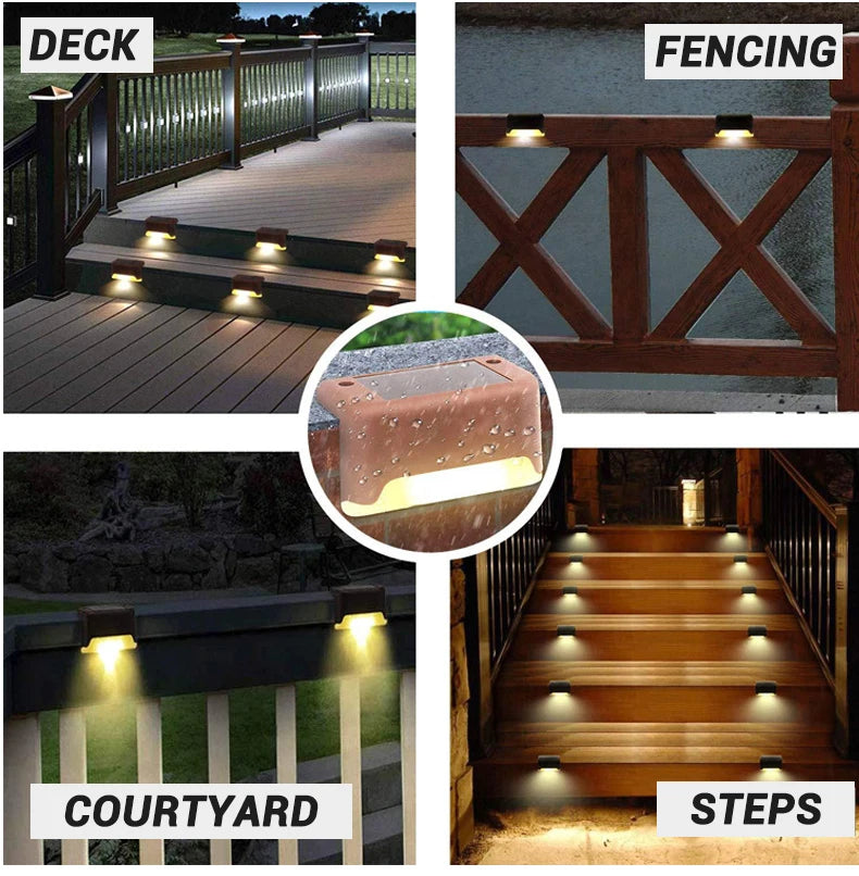 Solar LED Outdoor Step Lights – Waterproof Garden Stair & Deck Lamp