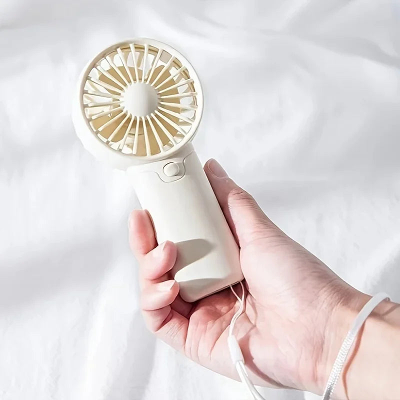 2025 Cute Mini Fan Portable Handheld Fan Lightweight Handy Fan Pocket Size Low Noise Small Electric Fan Student Gift Outdoor Fan
