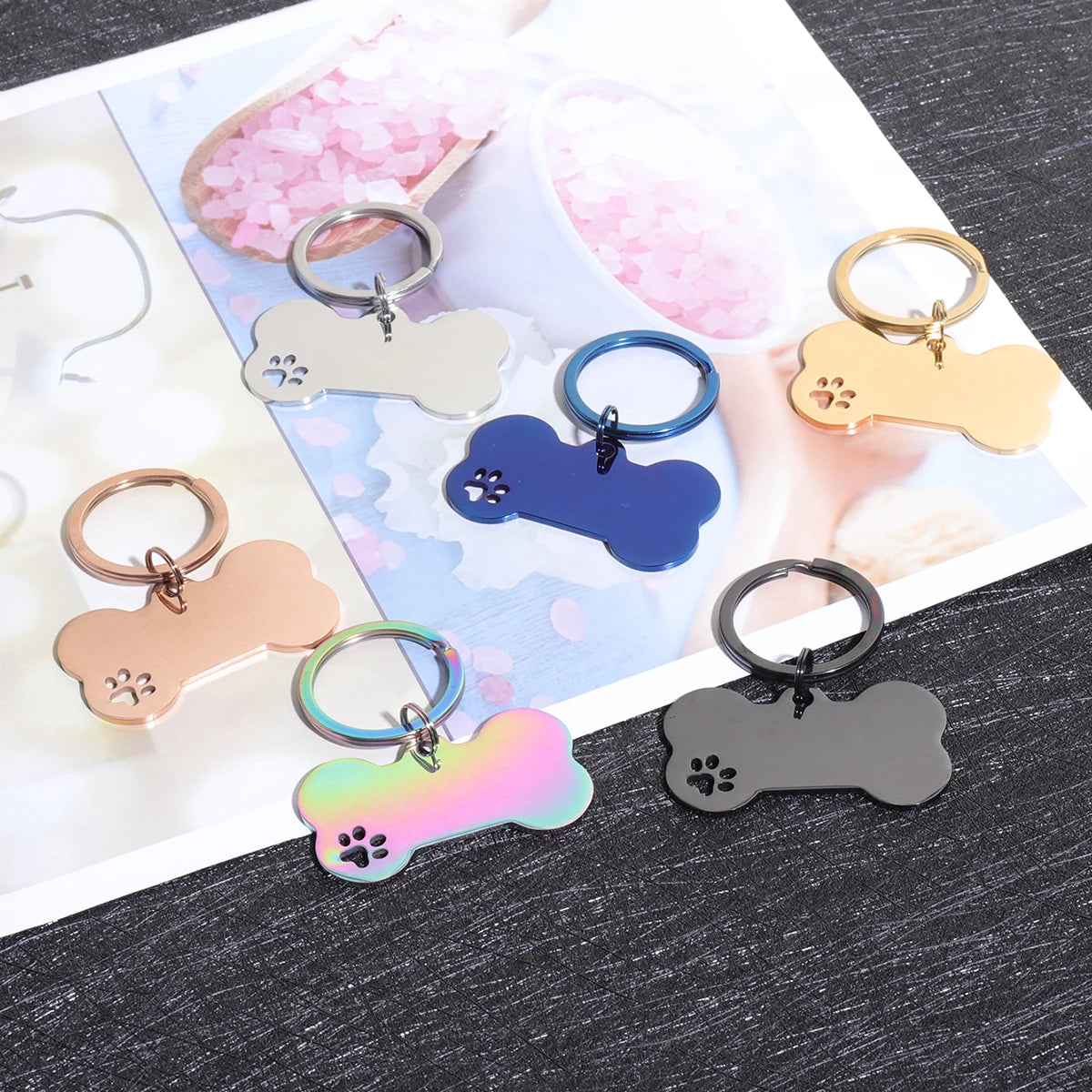 Personalized Dog & Cat ID Tags | Bone Shape | Laser Engraved Custom Name & Address