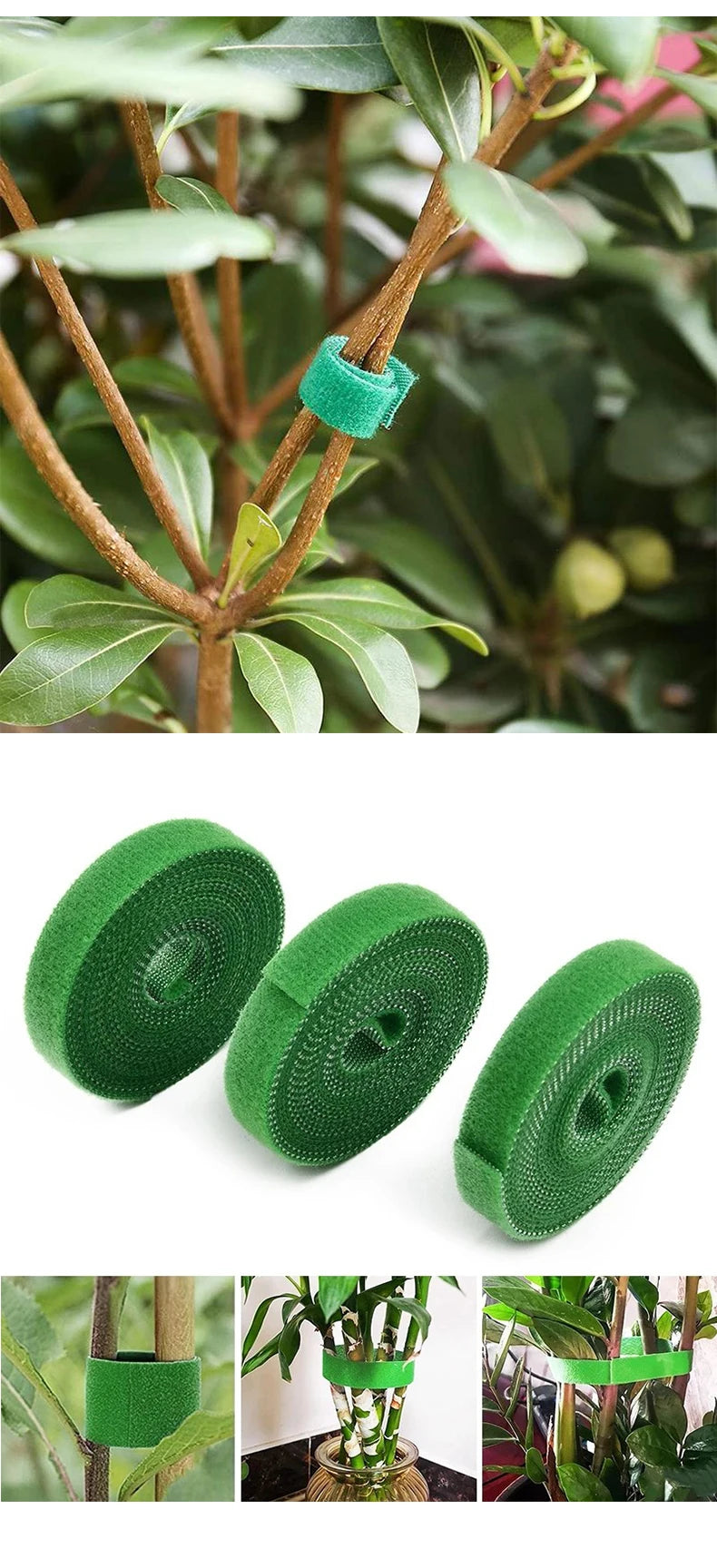 Garden Twine Plant Ties – 3 Rolls Nylon Support Wrap (Multi-Color)