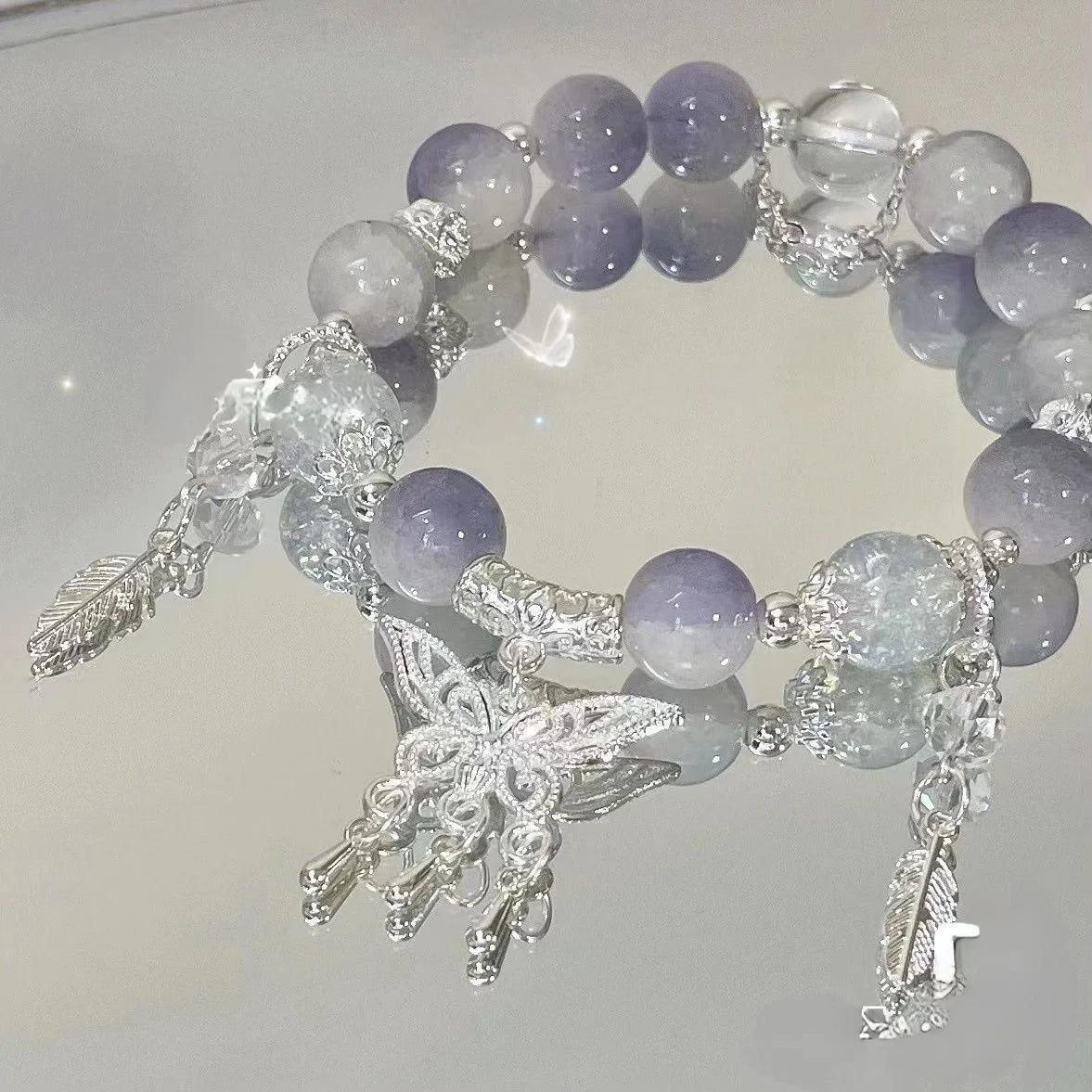 Crystal Beads Charm Bracelet – Korean Style Jewelry Gift for Women & Girls