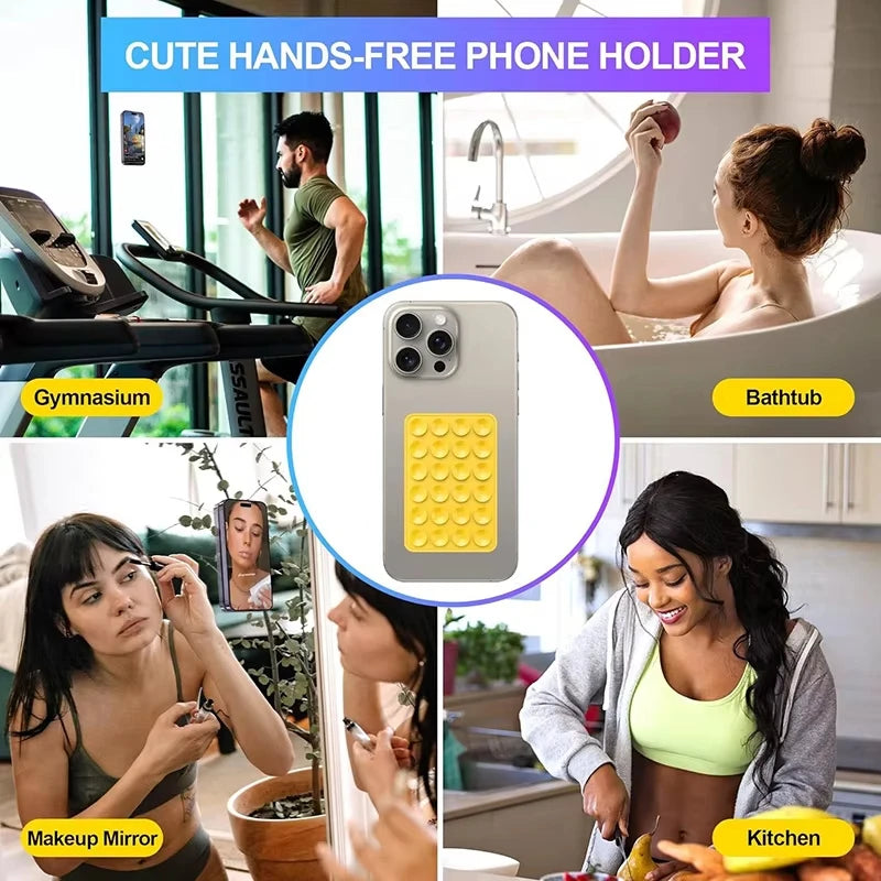 Silicone Suction Cup Phone Case — Anti-Slip Mount Holder (4 Colors)
