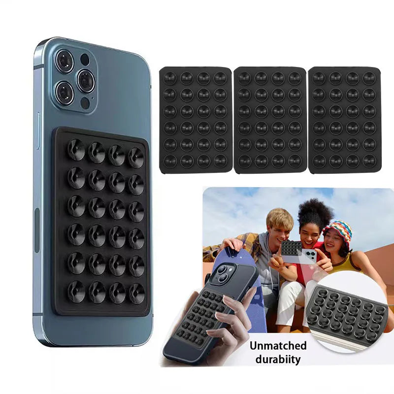 Silicone Suction Cup Phone Case — Anti-Slip Mount Holder (4 Colors)