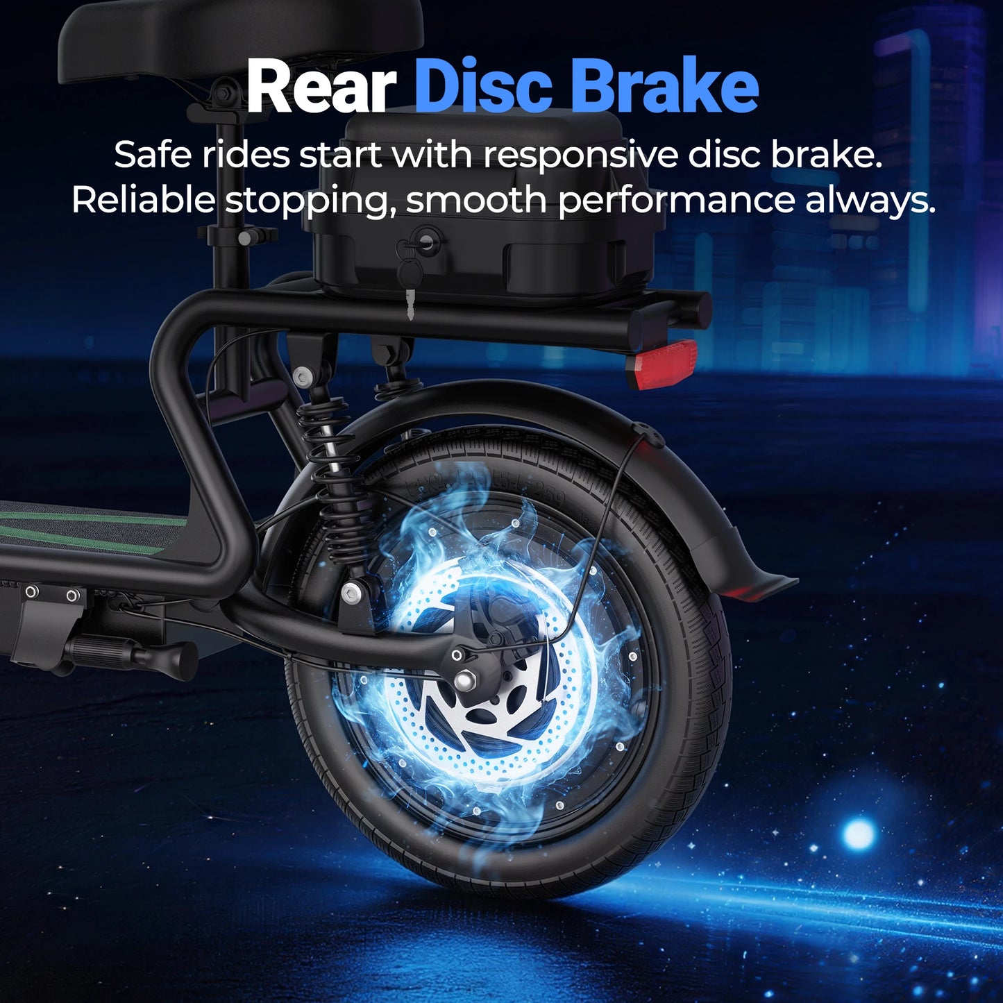 Folding Electric Scooter 500W — 48V 10.4AH Commuter Scooter with Seat & 27-Mile Range