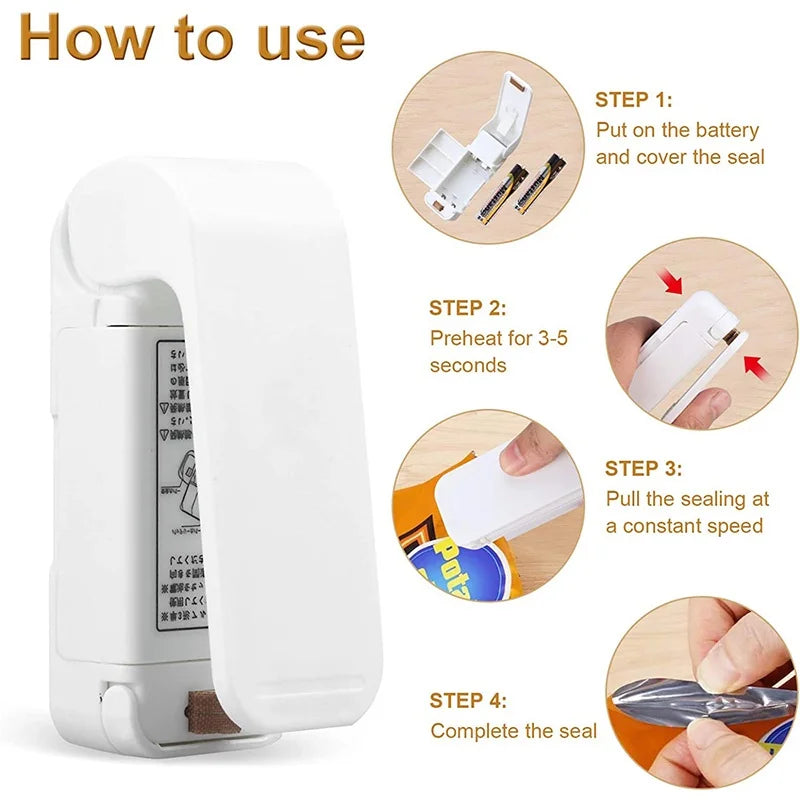 Mini Bag Sealer Machine – Portable Heat Sealer for Food & Snack Storage