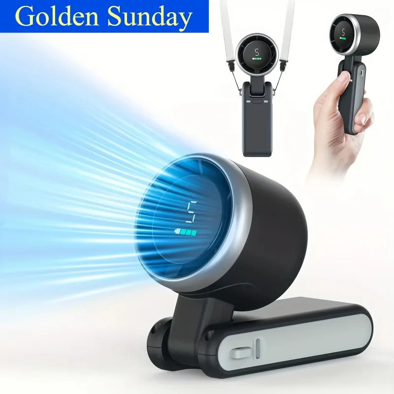 3-in-1 Portable Mini Fan – 5-Speed, 3600mAh Rechargeable, USB Charging