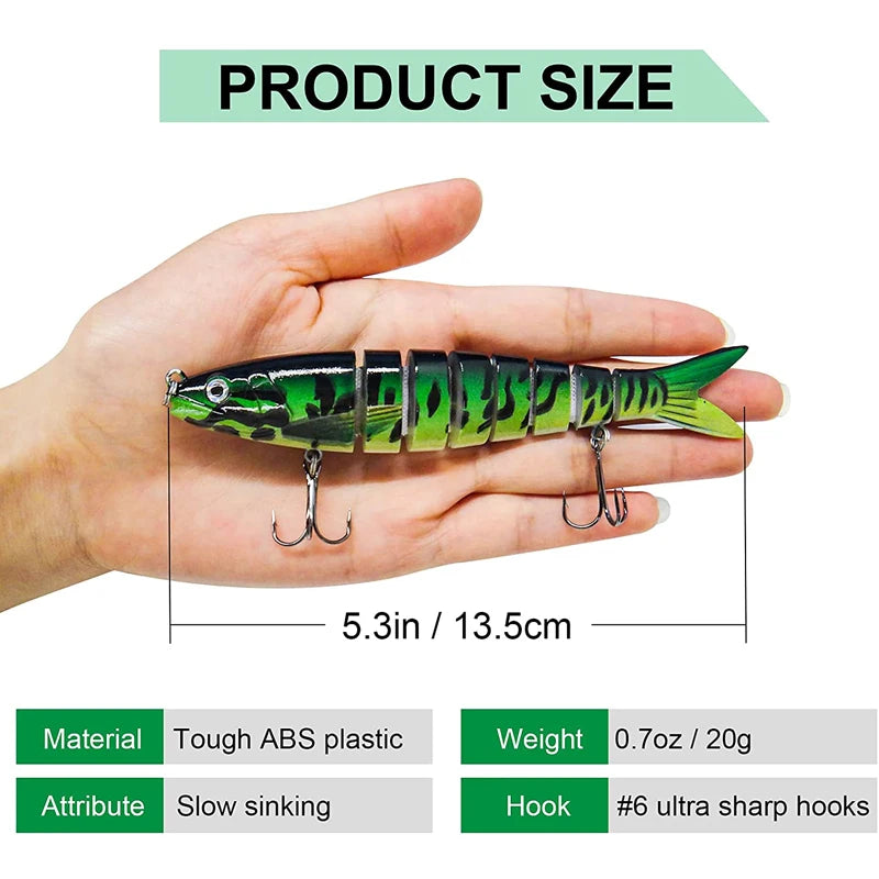 Multi-Jointed Swimbait Fishing Lure – Slow Sinking Bionic Crank Bait for Bass & Trout