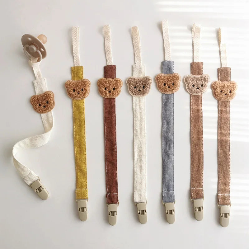 Cute Bear Baby Pacifier Clip — Anti-Drop Cartoon Teething Chain Holder