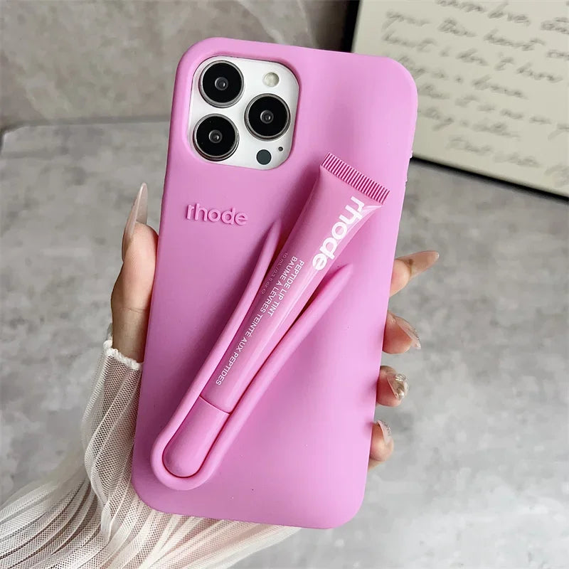 Lemontini Lip Gloss Phone Case | Silicone Cover for iPhone 11–17 Series