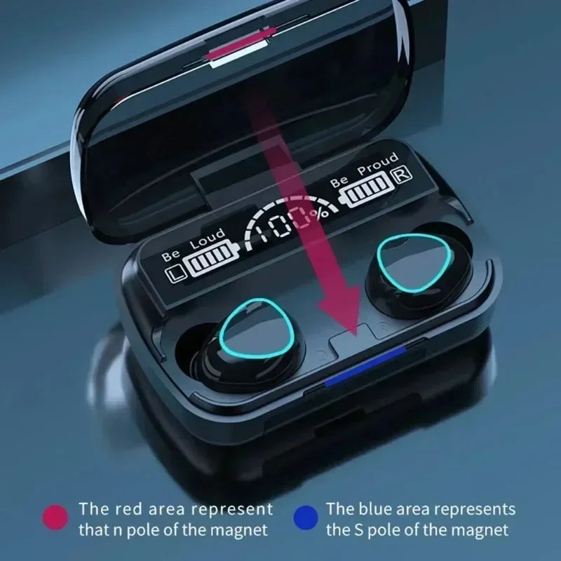 M10 Wireless Bluetooth Earbuds – Waterproof TWS Sport Headset with Noise Cancellation
