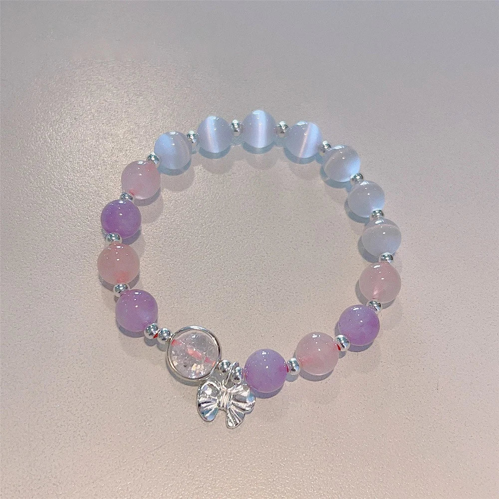 Crystal Beads Charm Bracelet – Korean Style Jewelry Gift for Women & Girls