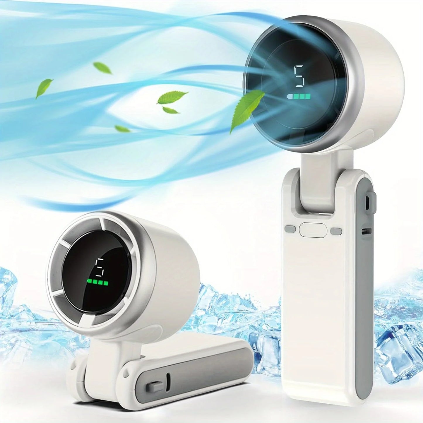 3-in-1 Portable Mini Fan – 5-Speed, 3600mAh Rechargeable, USB Charging