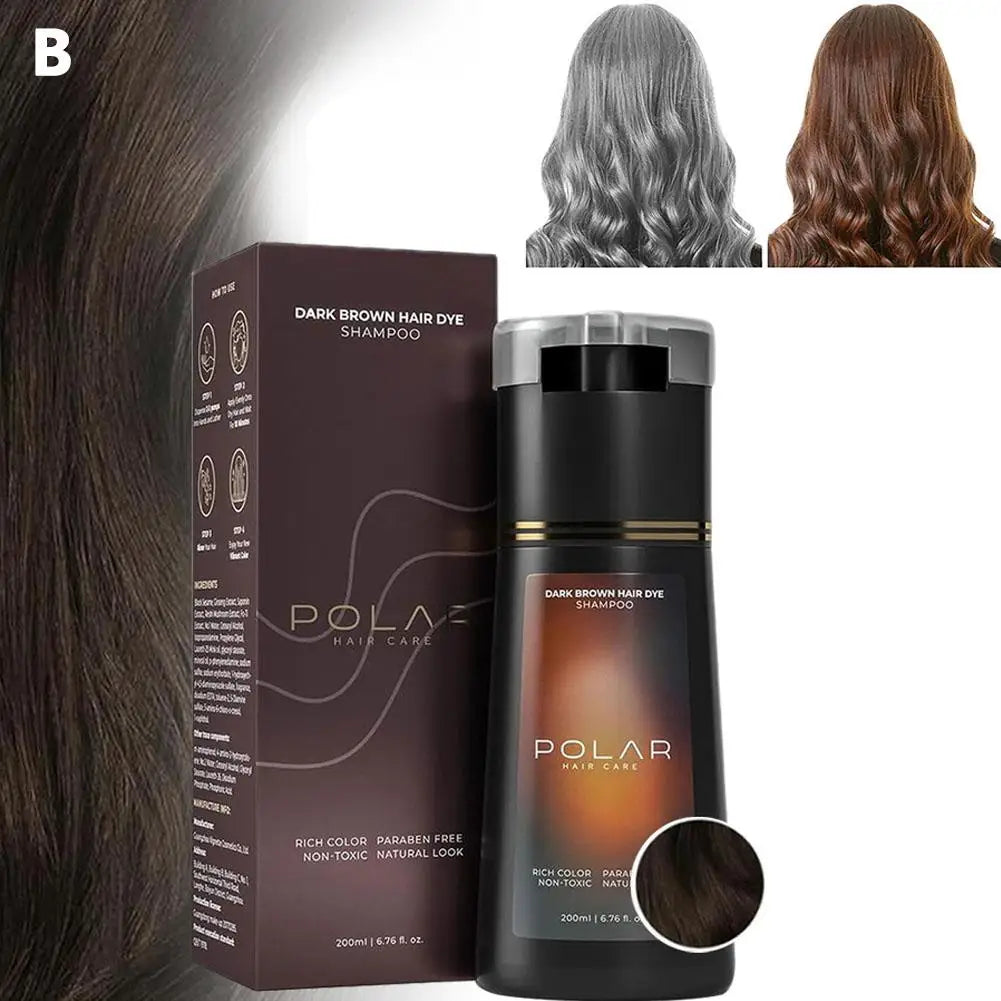 Natural Hair Dye Shampoo for Gray Hair – Black, Brown & Purple 200ml