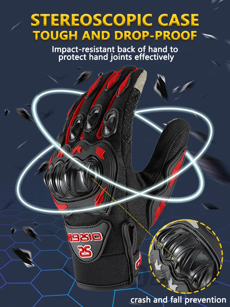Full Finger Motorcycle Gloves – Touch Screen, Non-Slip & Breathable